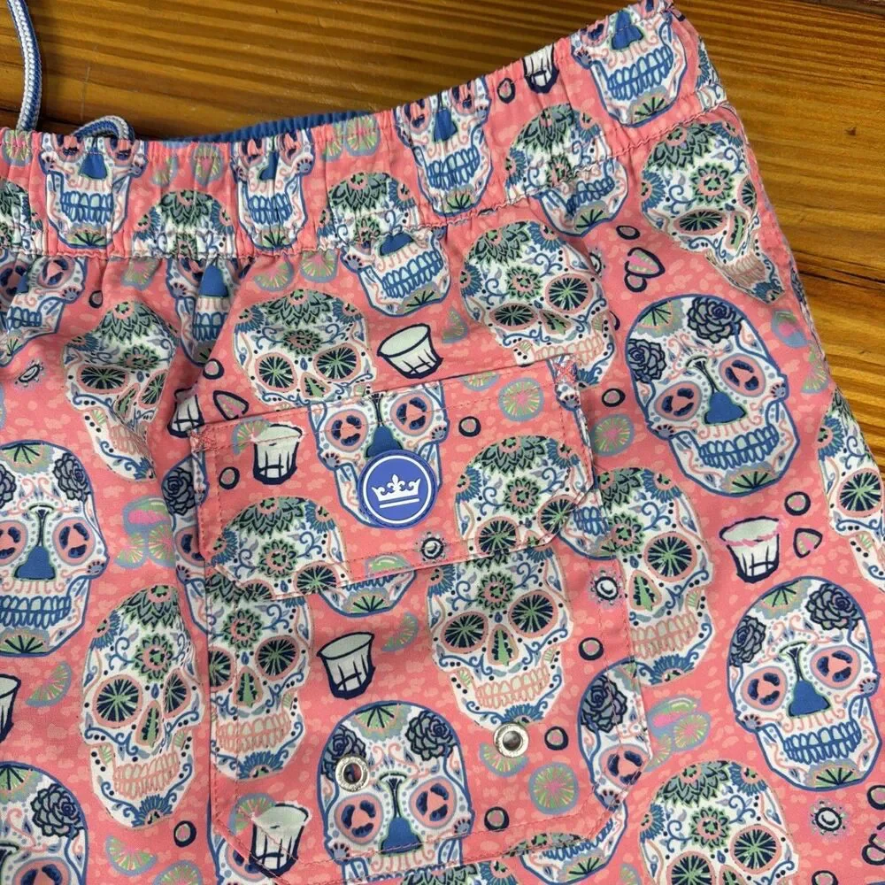 Peter Millar Seaside Swim Trunks Mens XXL Skulls Board Shorts
